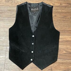 Vintage 90’s Mariah Leather Vest Black Size Small